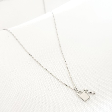 Przejdź do produktu Naszyjnik srebrny KŁÓDKA Z KLUCZEM