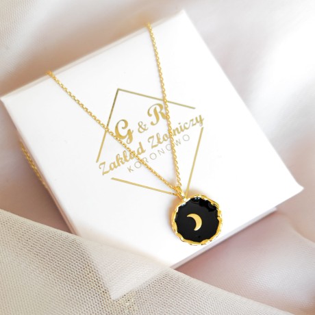 Przejdź do produktu Naszyjnik srebrny TALISMANIQUE z księżycem - pozłacany 