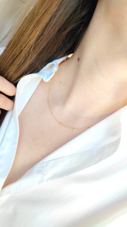 Przejdź do produktu Naszyjnik srebrny pozłacany kuleczki DOTS