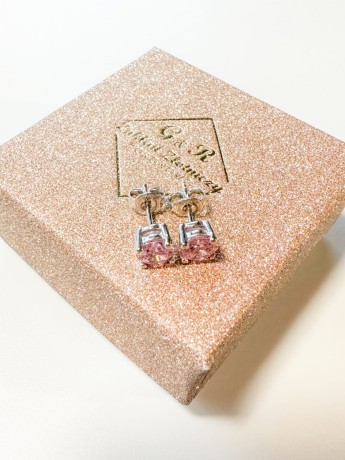 Przejdź do produktu Kolczyki srebrne PINK 6 mm