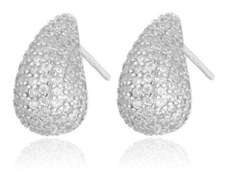 Przejdź do produktu Kolczyki srebrne KROPLE mini z cyrkoniami 