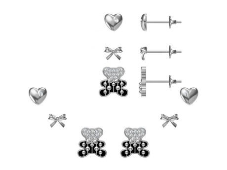 Przejdź do produktu Zestaw kolczyków srebrnych TEDDY