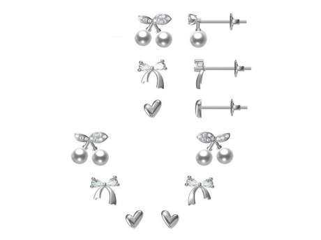 Przejdź do produktu Zestaw kolczyków srebrnych CHERRY