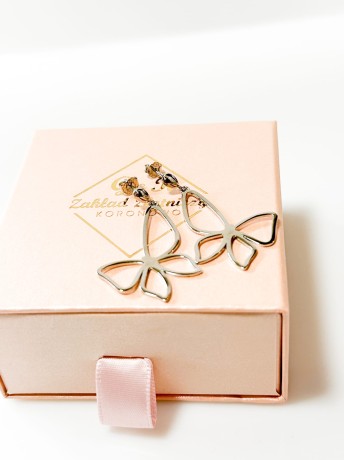 Przejdź do produktu Kolczyki srebrne motylki FLORA