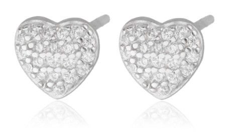 Przejdź do produktu Kolczyki srebrne serca CUPID