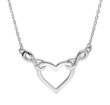 Przejdź do produktu Naszyjnik srebrny z sercem i znakiem nieskończoności SEMPRE TU