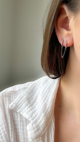 Przejdź do produktu Kolczyki srebrne kółko podwójne i pojedyncze BEAM