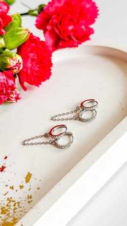 Przejdź do produktu Kolczyki srebrne kółko podwójne RAYS