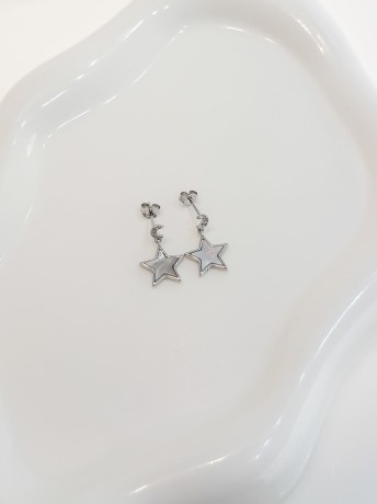 Przejdź do produktu Kolczyki srebrne księżyc i gwiazdka STAR HARMONY