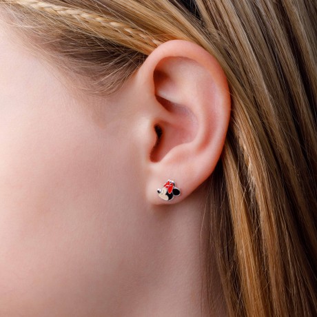 Przejdź do produktu Kolekcja Disney - Kolczyki srebrne pozłacane MINNIE MOUSE