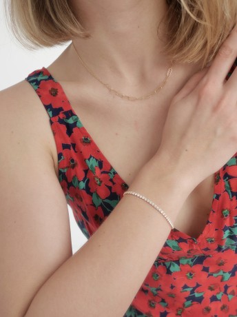 Przejdź do produktu Bransoletka srebrna tenis LUSHIE - pozłacana 