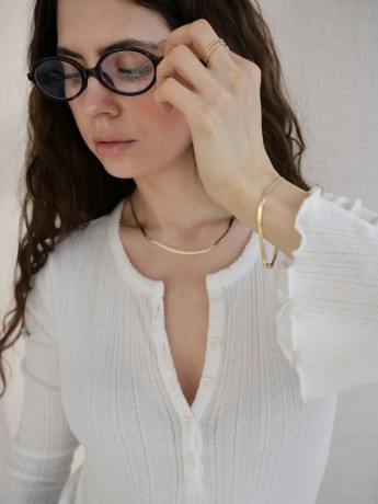 Przejdź do produktu Łańcuszek srebrny taśma GOLDIE - pozłacany