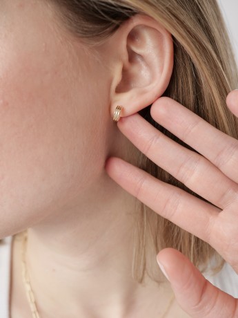 Przejdź do produktu Kolczyki srebrne koła LOVIE - pozłacane 