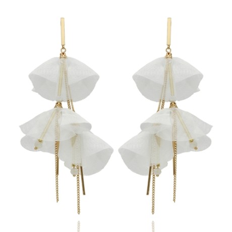 Przejdź do produktu Kolczyki jedwabne biel SAVI