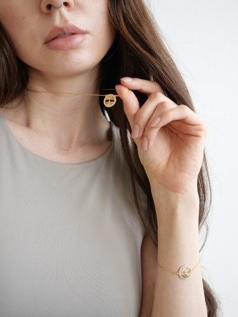 Przejdź do produktu Łańcuszek srebrny z drzewkiem szczęścia NAYA - pozłacany