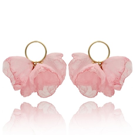 Przejdź do produktu Kolczyki jedwabne róż MEYA