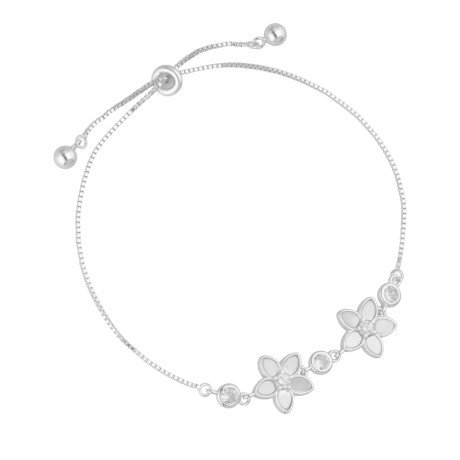 Przejdź do produktu Bransoletka srebrna kwiatki FLORI