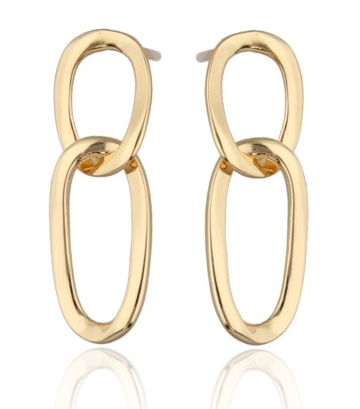 Przejdź do produktu Kolczyki srebrne spinacze OLIA - pozłacane