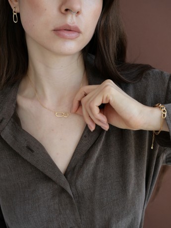 Przejdź do produktu Kolczyki srebrne spinacze OLIA - pozłacane