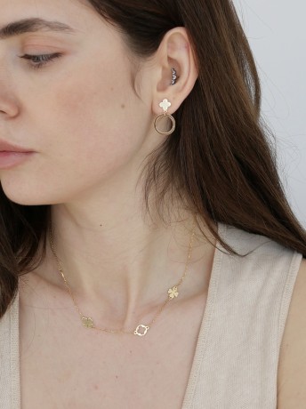 Przejdź do produktu Kolczyki srebrne koniczynki LOU - pozłacane 