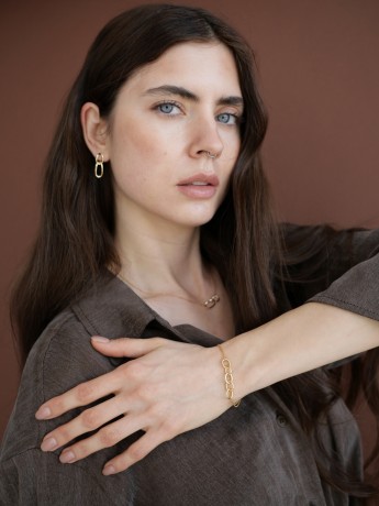 Przejdź do produktu Bransoletka srebrna spinacze OLIA - pozłacana